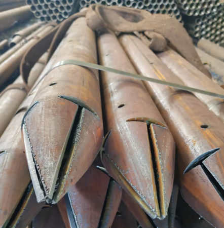 汕头出尖打孔加工无缝注浆钢花管注浆管厂家